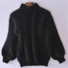 Amanda | Elegant Fuzzy Mock-Neck Sweater - Picela