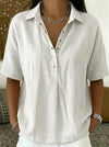 Amber | Effortless Linen Button-Down Blouse - Picela