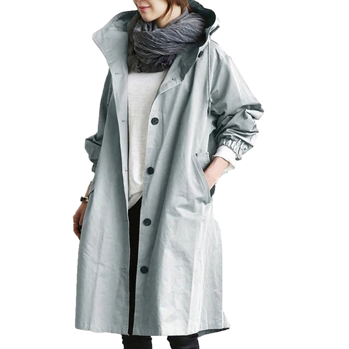 Amber | Elegant Hooded Longline Coat - Picela