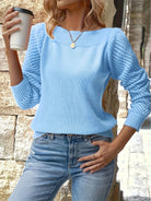 Amber | Elegant Openwork Sleeve Sweater - Picela