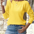 Amber | Elegant Openwork Sleeve Sweater - Picela