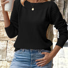 Amber | Elegant Openwork Sleeve Sweater - Picela