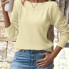 Amber | Elegant Openwork Sleeve Sweater - Picela