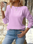 Amber | Elegant Openwork Sleeve Sweater - Picela
