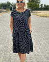Amber | Stylish Abstract Midi Dress - Picela