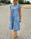 Amber | Stylish Abstract Midi Dress - Picela
