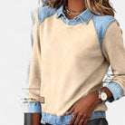 Amber | Stylish Denim Colorblock Sweater - Picela