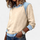 Amber | Stylish Denim Colorblock Sweater - Picela