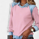 Amber | Stylish Denim Colorblock Sweater - Picela