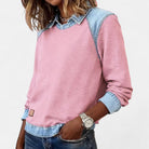 Amber | Stylish Denim Colorblock Sweater - Picela