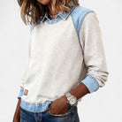 Amber | Stylish Denim Colorblock Sweater - Picela