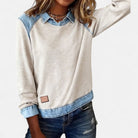 Amber | Stylish Denim Colorblock Sweater - Picela