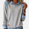 Amber | Stylish Denim Colorblock Sweater - Picela