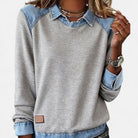 Amber | Stylish Denim Colorblock Sweater - Picela