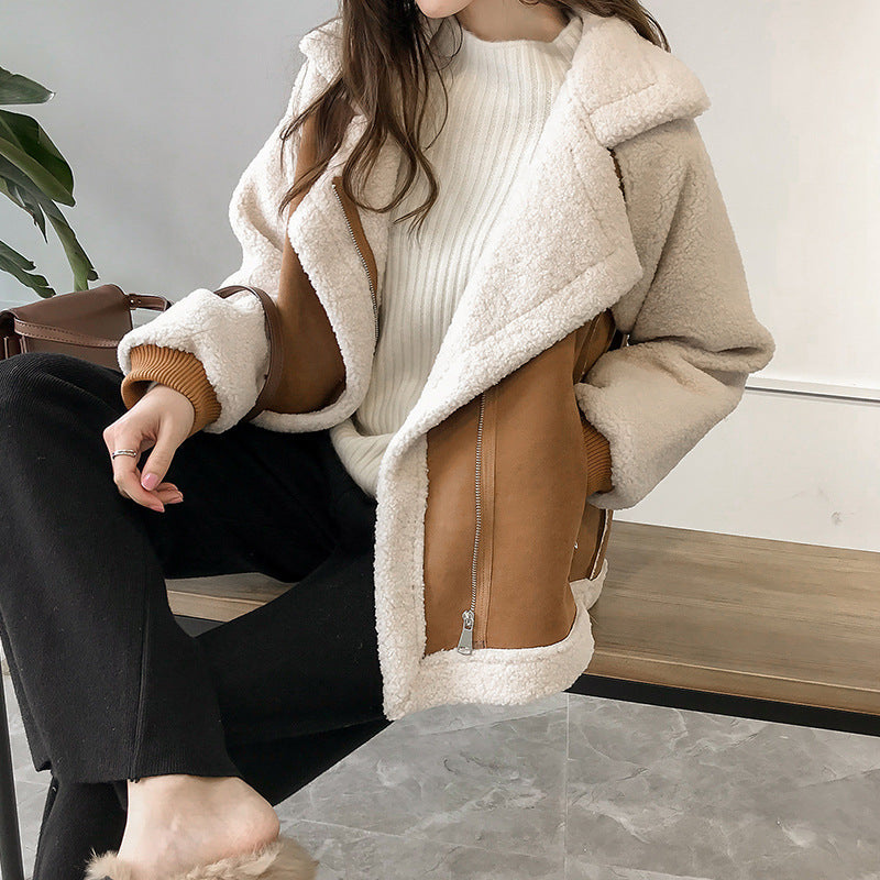 Angela | Cozy Shearling Suede Jacket - Picela