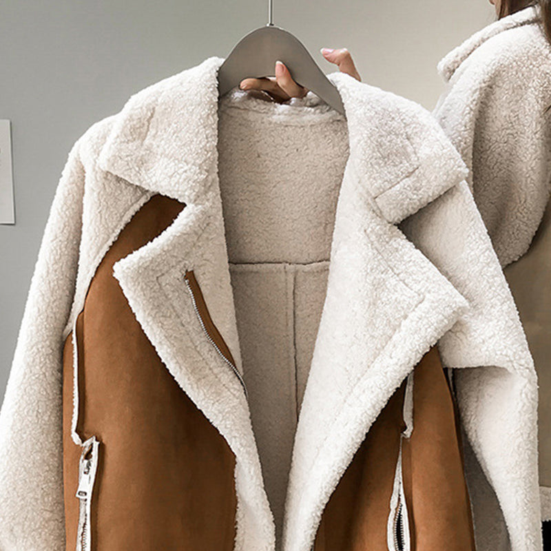 Angela | Cozy Shearling Suede Jacket - Picela