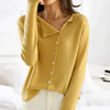 Angela | Elegant Asymmetric Button-Down Cardigan - Picela