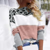Angela | Elegant Leopard Colorblock Sweater - Picela
