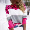 Angela | Elegant Leopard Colorblock Sweater - Picela