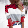 Angela | Elegant Leopard Colorblock Sweater - Picela