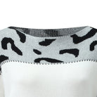 Angela | Elegant Leopard Colorblock Sweater - Picela