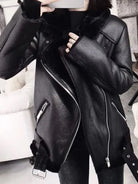 Angela | Stylish Shearling Aviator Jacket - Picela