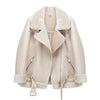 Angela | Stylish Shearling Aviator Jacket - Picela
