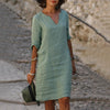 Ashley | Effortless Split-Neck Midi Dress - Picela