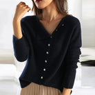 Ashley | Elegant Asymmetric Knit Cardigan - Picela