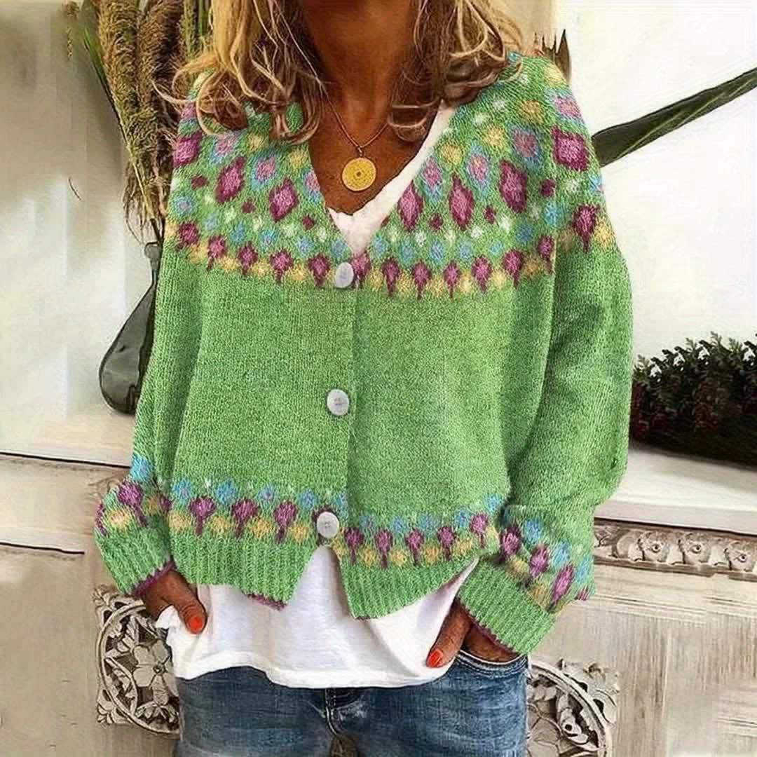 Angela | Elegant Isle Knit Cardigan