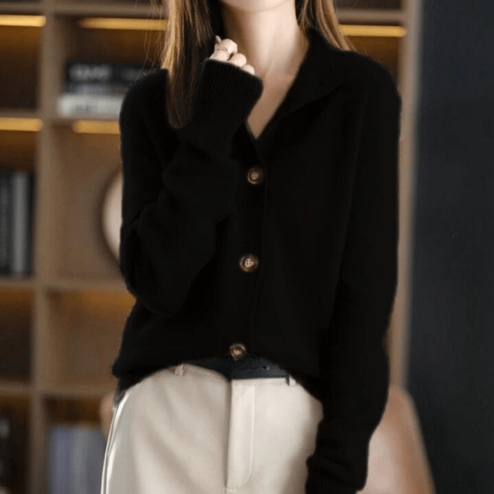 Brittany | Elegant Cashmere Button-Front Cardigan - Picela