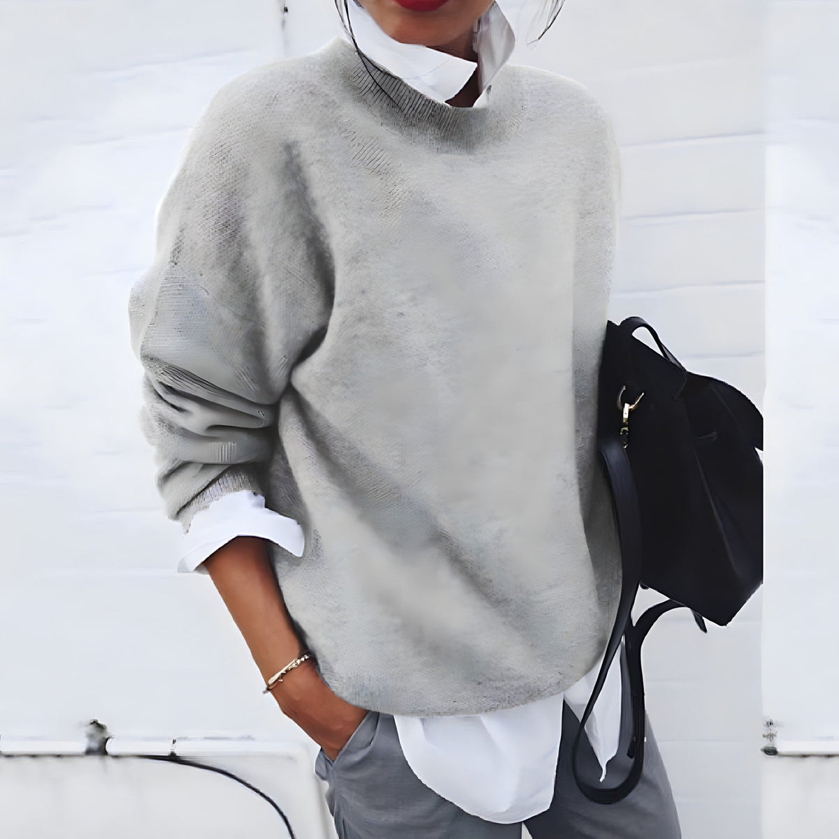 Brittany | Elegant Crewneck Oversized Sweater - Picela
