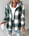 Brittany | Elegant Plaid Hooded Jacket - Picela