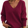 Brittany | Elegant V-Neck Knit Sweater - Picela