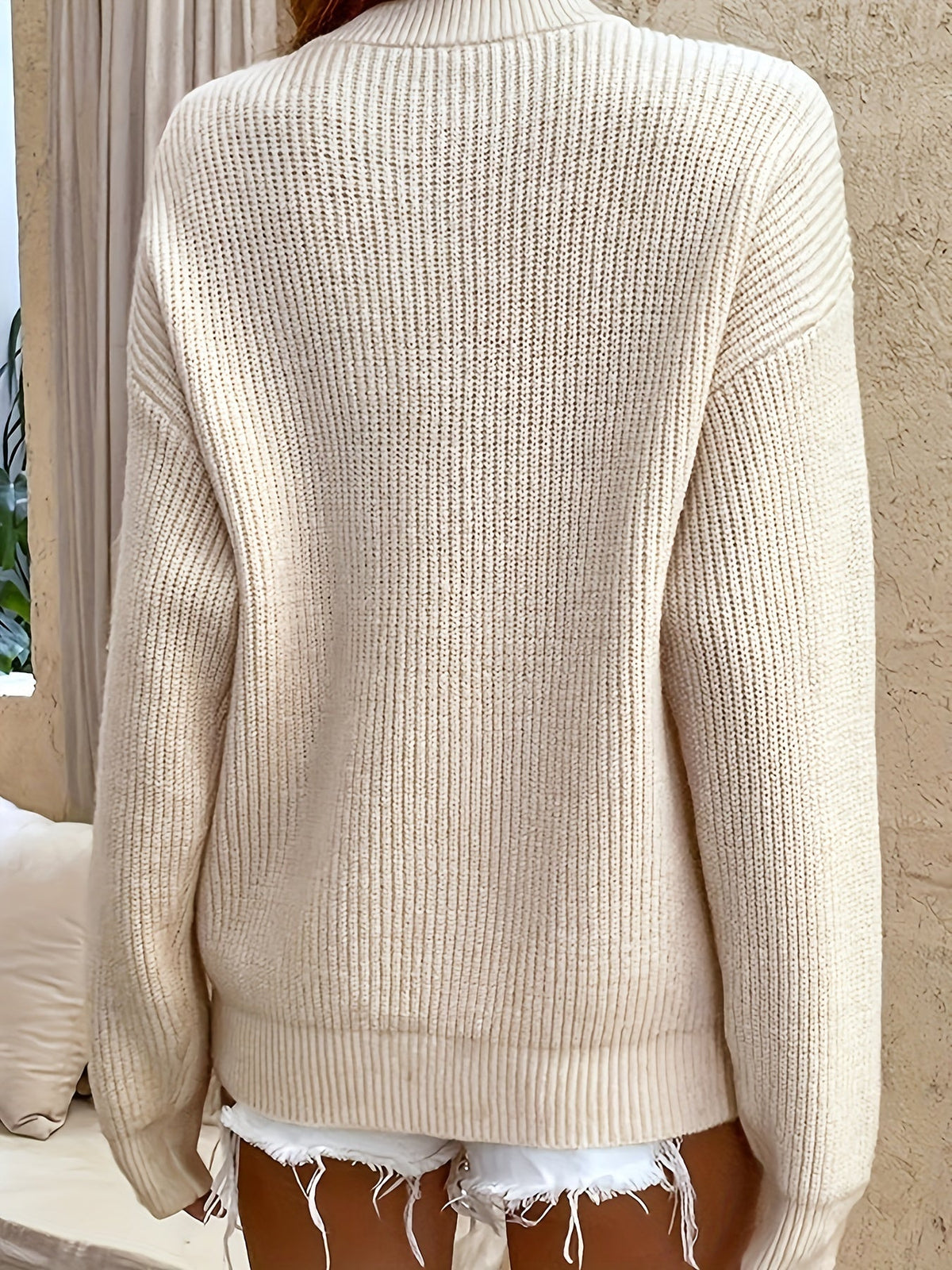 Cecilia | Elegant Button Ribbed Sweater - Picela