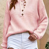 Cecilia | Elegant Button Ribbed Sweater - Picela