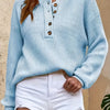 Cecilia | Elegant Button Ribbed Sweater - Picela