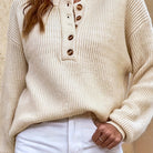 Cecilia | Elegant Button Ribbed Sweater - Picela