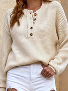 Cecilia | Elegant Button Ribbed Sweater - Picela