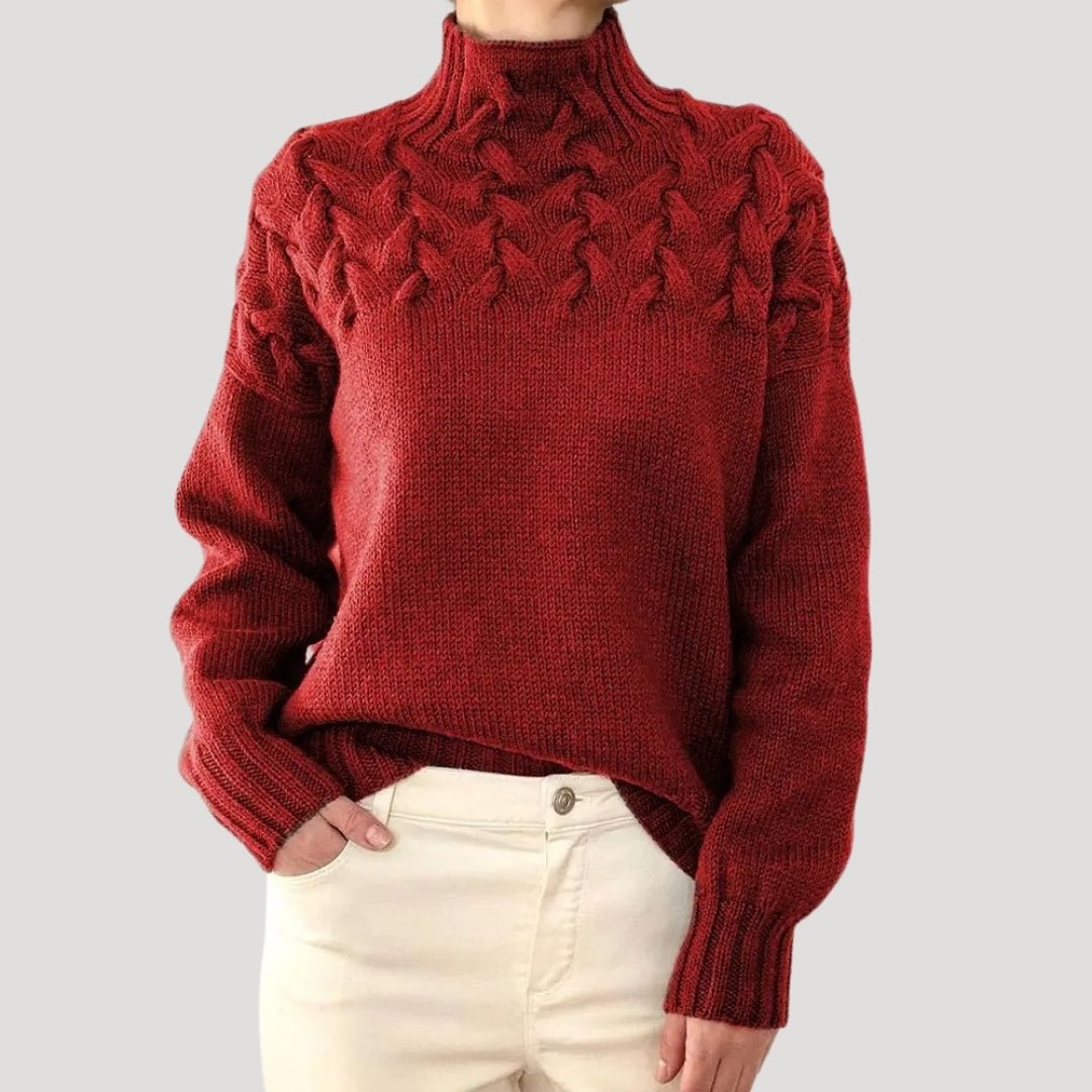 Christina | Cozy Cable-Knit Turtleneck Sweater - Picela