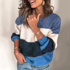 Christina | Stylish Colorblock Knit Sweater - Picela
