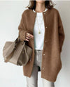 Christine | Cozy Longline Snap-Button Cardigan - Picela