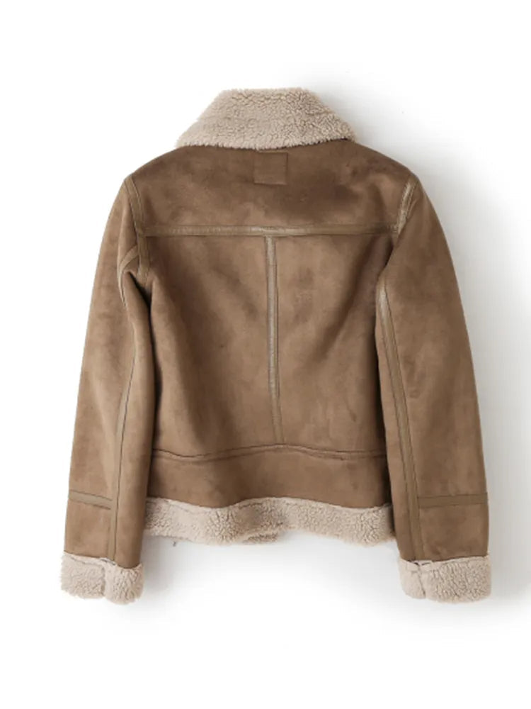 Christine | Cozy Shearling Aviator Jacket - Picela