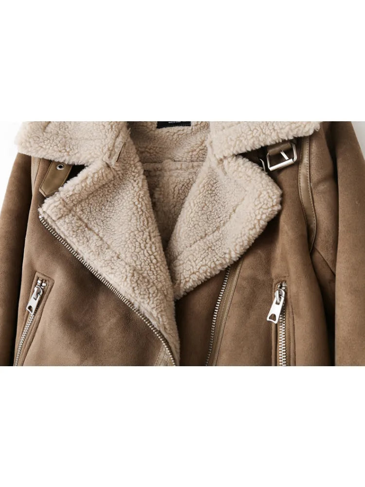 Christine | Cozy Shearling Aviator Jacket - Picela
