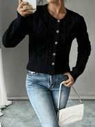 Jessica | Elegant Cable-Knit Button Cardigan