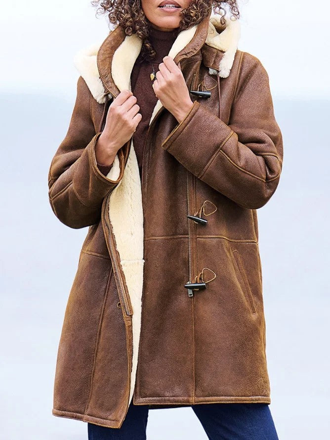 Danielle | Cozy Shearling Hooded Coat - Picela