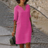 Danielle | Effortless V-Neck Shift Dress - Picela
