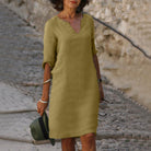 Danielle | Effortless V-Neck Shift Dress - Picela