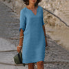 Danielle | Effortless V-Neck Shift Dress - Picela