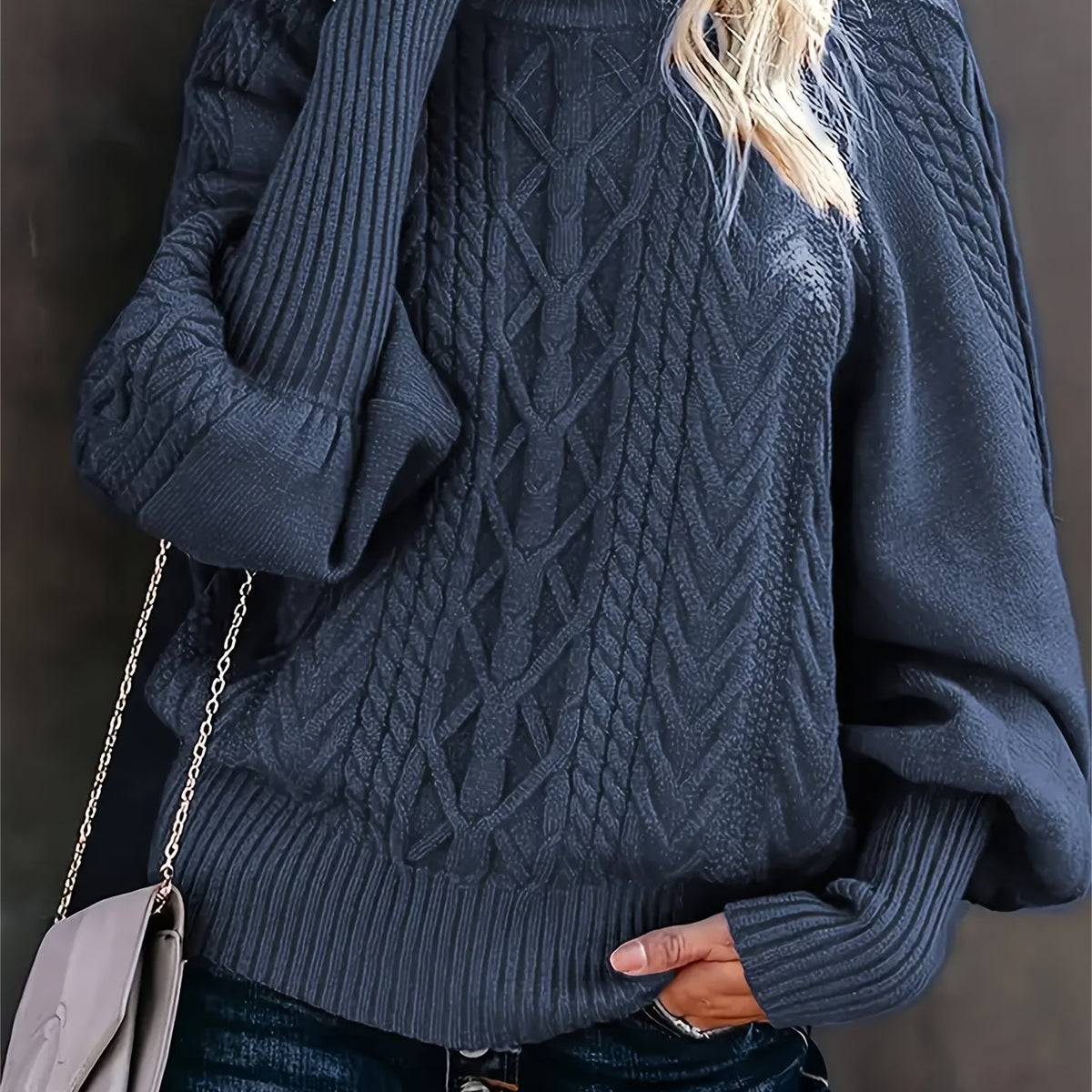 Danielle | Elegant Cable-Knit Mock-Neck Sweater - Picela